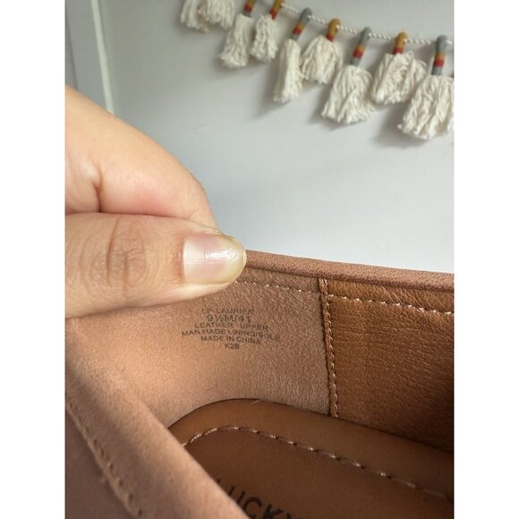 Lucky Brand Laurien Leather Slip On Loafer Cognac Brown Square Toe Preppy 9.5 - Picture 7 of 7